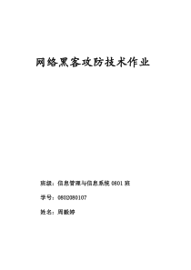 第四章网络黑客攻防技术作业