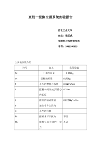 直线一级倒立摆系统实验报告