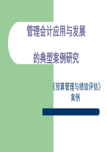 管理会计应用与发展的典型案例研究