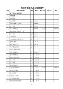 高安市源塘水库工程量清单