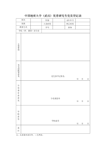 研究生优秀共产党员登记表