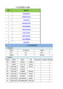 华为项目管理10大模板Excel版(可直接套用)