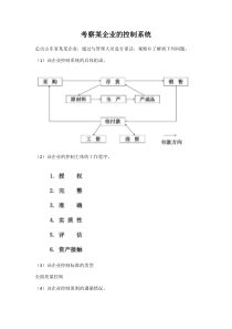 考察某企业的控制系统