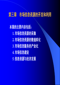 第三章市场信息资源的开发和利用(市场信息学)