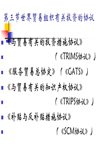 第三节世界贸易组织有关投资的协议