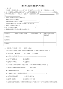 第二单元 我们周围的空气单元测试