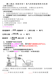 第二单元实验活动1氧气的实验室制取与性质