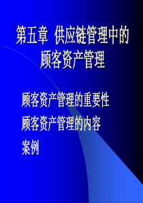 供应链 - 供应链管理中的顾客资产管理