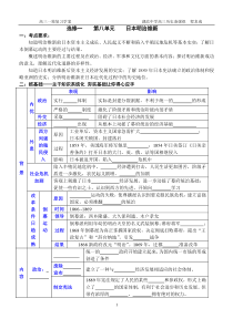 第八单元日本明治维新复习教学案