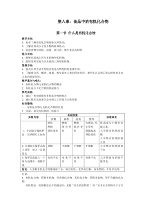 第八章食品中的有机化合物教案