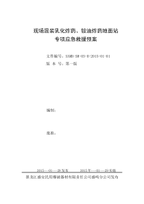 现场混装乳化炸药铵油炸药地面站专项应急救援预案