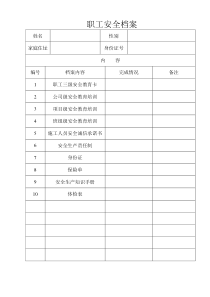 现场职工安全档案资料(电焊工)