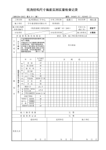 现浇结构尺寸偏差实测实量检查记录表