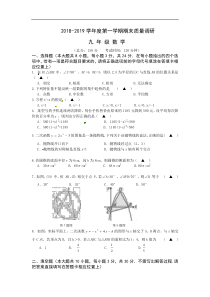 江苏省扬州市邗江区2019届九年级上学期期末考试数学试卷