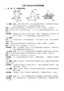 (精品)立体几何知识点+经典习题