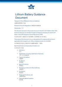 IATA航空运输XXXX锂电池运输指南