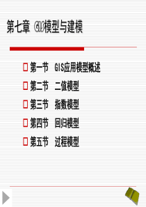 第7章 地理信息系统的应用模型