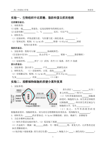 生物学业水平测试实验复习讲义