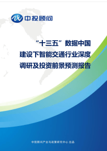 “十三五”数据中国建设下智能交通行业深度调研及投资