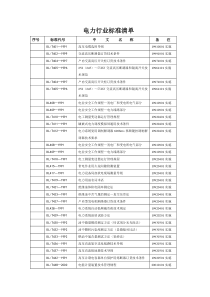 电力行业标准清单