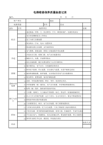 电梯维修保养质量抽查记录