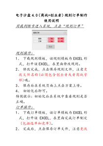 电子沙盘4.0(商战+创业者)规则订单制作使用说明