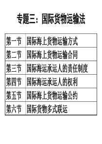 专题3： 国际货物运输法