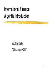 Agentleintroduction(国际金融(香港大学,WONGKa