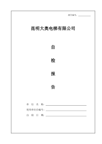 电梯定期检验自检报告