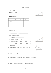 锐角三角函数(总复习)