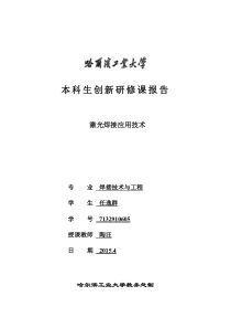 激光应用焊接技术创新研修课课程报告