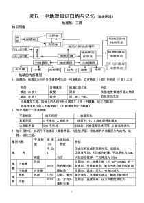 灵丘一中地理知识归纳与记忆(地表环境)