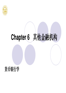 chapter6 其他金融机构