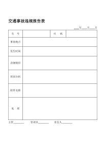 交通事故违规报告表