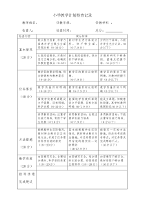 小学教学计划检查记录