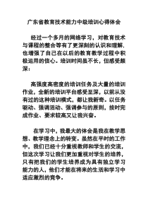 广东省教育技术能力中级培训心得体会