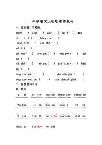 部编版一年级语文上复习资料