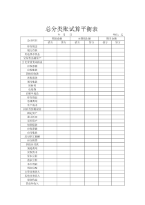 总分类账试算平衡表