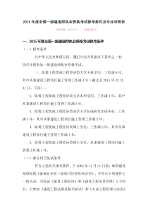 福建省-2015年度全国一级建造师执业资格考试报考条件及专业对照表