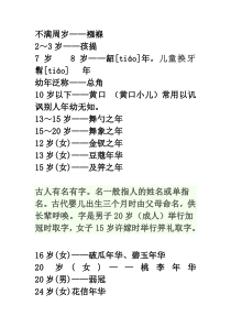 文言文年龄类文化常识