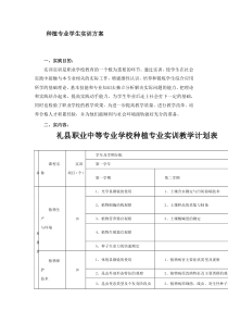 种植专业学生实训方案