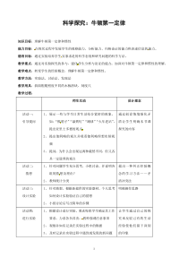 科学探究牛顿第一定律教案