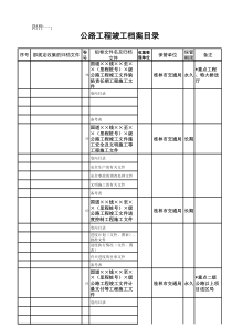 交通档案公路工程竣工档案目录(施工)