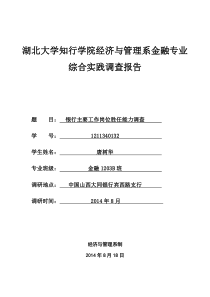 湖北大学知行学院经济与管理系金融专业综合实践调查报告