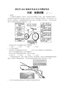 湖北省武汉市2015届高中毕业生五月模拟考试文综试题