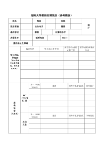 湖南大学教师应聘简历(参考模板)