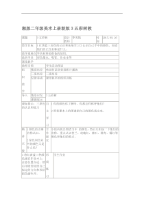 湘版二年级美术上册新版3五彩树教