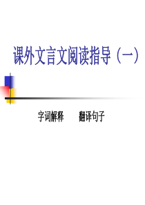 《中考复习中考课外文言文阅读指导》ppt课件