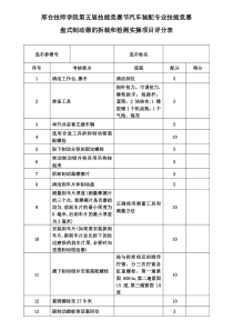 盘式制动器的拆装和检测项目评分表