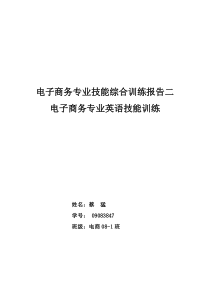 电子商务专业技能综合训练报告二(电子商务专业英语技能训练)